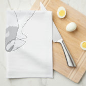 白ノミの巨大ウサギ キッチンタオル (四つ折り)