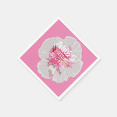 白ハイビスカスフラワーカスタムズ スタンダードカクテルナプキン (角)