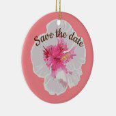 白ハイビスカスフラワーカスタムズ セラミックオーナメント (右)