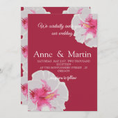 白ハイビスカスフラワーカスタムズ 招待状 (正面/裏面)