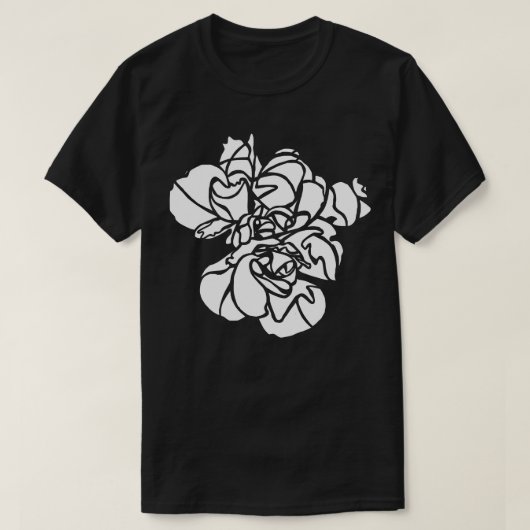 白ハイビスカスフラワープラントアート Tシャツ (デザイン正面)