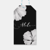 白ハイビスカスブラック熱帯結婚アロハの恩恵 ギフトタグ (裏面)