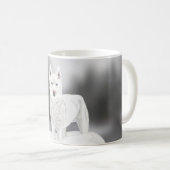 白ハスキー コーヒーマグカップ (正面右)