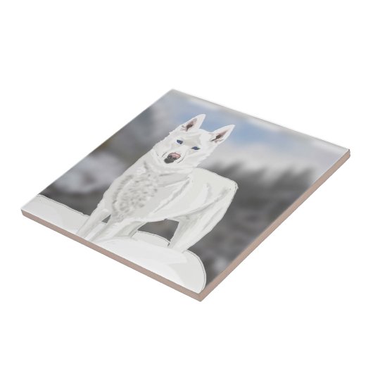 白ハスキー タイル (側面)