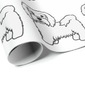 白ハバナかわいいまんが犬のパターン ラッピングペーパー (ロールコーナー)