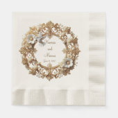 白ハミングバードコーニングランチョンランンドフレーム 縁ありランチョンナプキン (正面)