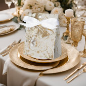 白ハミングバードフラワーブーケの箱 フェイバーボックス