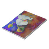 白ハワイアン蘭の水絵画色 ノートパッド (回転)