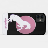 白ハートウマV (ピンクの月) Case-Mate iPhoneケース (裏面(横))