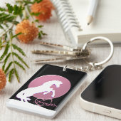 白ハートウマV （ピンク） キーホルダー (正面右)