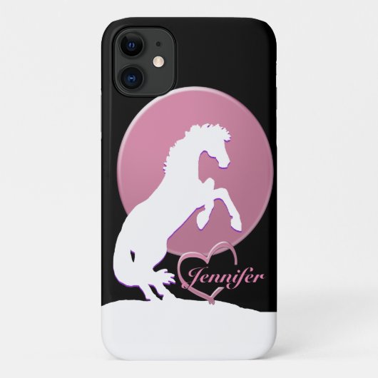 白ハートウマV （ピンク） Case-Mate iPhoneケース (裏面)