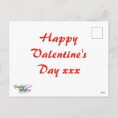 白ハートオンレッドバレンタイン シーズンポストカード (裏面)