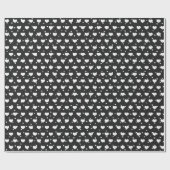 白ハートオン水玉模様 ラッピングペーパー (フラット)