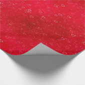 白ハートオン赤 ラッピングペーパー (角)