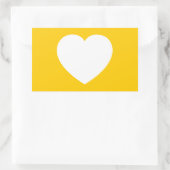 白ハートオン金ゴールド 長方形シール (バッグ)