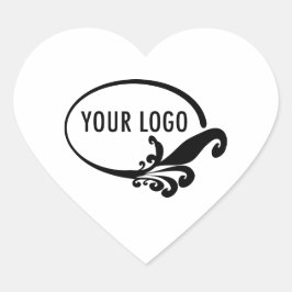 白ハートラベルカスタムビジネスロゴ ハートシール