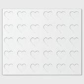 白ハート ラッピングペーパー (フラット)