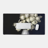 白ハート（黒） デスクマット (キーボード&マウス)