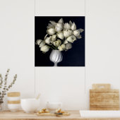 白ハート（黒） ポスター (キッチン)