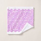 白バスタオオルセットの豪華なバイオレットレース バスタオルセット (ウォッシュタオル)