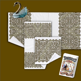 白バスタオルセットの豪華な黒金ゴールドレース バスタオルセット