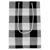 白バッファローラベルPlaid白黒ID603 ミディアムペーパーバッグ (裏面)