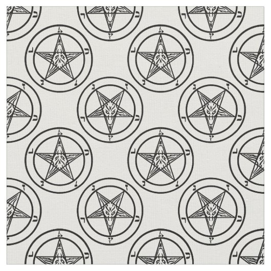 白バプテメペンタグラムハロウィーン ファブリック (クローズアップ)