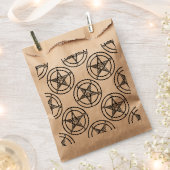 白バプテメペンタグラムハロウィーン フェイバーバッグ (クリップ留めされた状態)