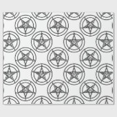 白バプテメペンタグラムハロウィーン ラッピングペーパー (フラット)