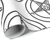 白バプテメペンタグラムハロウィーン ラッピングペーパー (ロールコーナー)