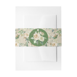 白バラあじさいフローラ水の色パターン 招待状ベリーバンド