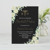 白バラと黒い看護卒業式パーティー 招待状 (スタンド正面)