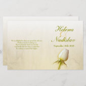 白バラのつぼみ結婚式プログラム (正面/裏面)