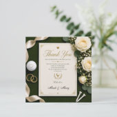 白バラのゴルフ 結婚式 サンクスカード サンキューカード (スタンド正面)