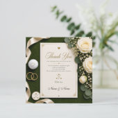 白バラのゴルフ 結婚式 サンクスカード サンキューカード (スタンド正面)