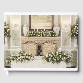 白バラのテーブル設定 ゲストブック