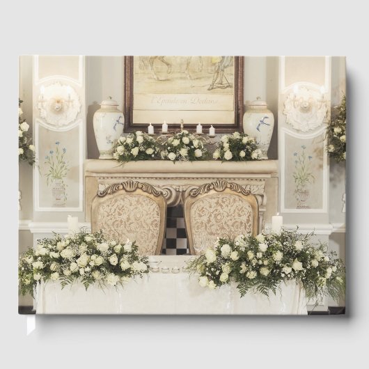 白バラのテーブル設定 ゲストブック (正面)