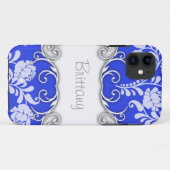白バラのブルー（名入れ可) Case-Mate iPhoneケース (裏面(横))