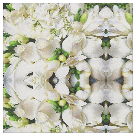 白バラの愛 ファブリック (クローズアップ)