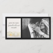 白バラの結婚式とティーカップ日付を保存 セーブザデート (正面)