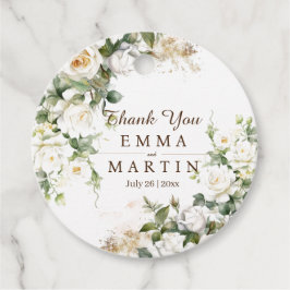 白バラの結婚式の花ありがとう フェイバータグ