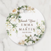 白バラの結婚式の花ありがとう フェイバータグ (裏面)