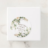 白バラの結婚式の花ありがとう フェイバータグ (インサイチュ)