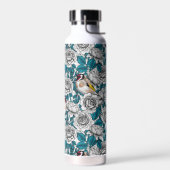 白バラの花と金魚 ウォーターボトル (左面)