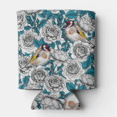 白バラの花と金魚 缶クーラー (裏面)