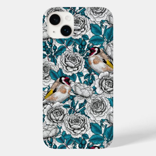 白バラの花と金魚 Case-Mate iPhoneケース (裏面)