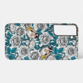 白バラの花と金魚 SAMSUNG GALAXYケース (裏面横)