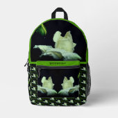 白バラの花パーソナライズされた プリントバックパック (正面)