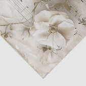 白バラの花ヴィンテージ音楽シートephemera 薄葉紙 (詳細)