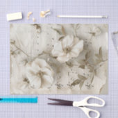 白バラの花ヴィンテージ音楽シートephemera 薄葉紙 (クラフト)